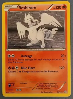 2011 Pokemon, Black & White Promos, #BW004 Reshiram, Holo Black Star Promo (e) - Image 1