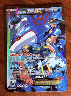 Team Aqua's Kyogre EX Double Crisis Ultra Rare Full Art Holo 6/34 Pokemon TCG - Image 1