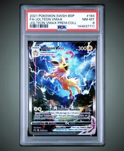 2021 POKEMON SWSH PREMIUM COLLECTION #184 FULL ART/JOLTEON VMAX PSA 8 - Image 1