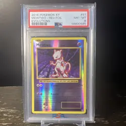 2016 POKEMON XY EVOLUTIONS #51 MEWTWO-REVERSE FOIL PSA 8 - Image 1