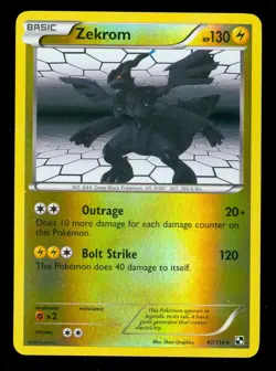 Pokemon ZEKROM 47/114 Black & White RARE Rev Holo - NEAR MINT/MINT - Image 1