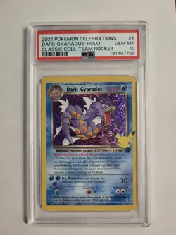 2021 Pokemon Dark Gyarados 8/82 Celebrations Classic Collection PSA 10 GEM MINT - Image 1