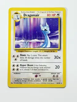 Dragonair 18/102 Non-Holo Pokemon Base Set English Lightly Played LP #2 - Image 3