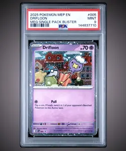 2025 POKEMON BLACK STAR PROMO #005 DRIFLOON MEG SINGLE PACK BLISTER - PSA 9 MINT - Image 1