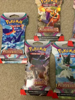Pokemon: Paldea Evolved - Sleeved Booster Packs Full Art Set of 5 Sealed - Image 2