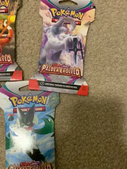 Pokemon: Paldea Evolved - Sleeved Booster Packs Full Art Set of 5 Sealed - Image 3