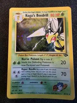 Pokemon TCG Gym Challenge Holo Rare Koga's Beedrill 9/132 Unlimited Holo - Image 1