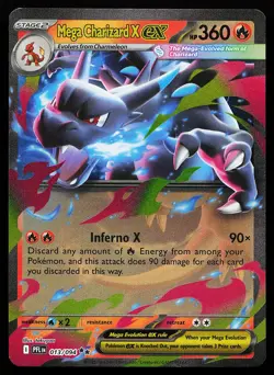 Mega Charizard X ex 013/094 Holo Phantasmal Flames Pokemon Card - Image 1