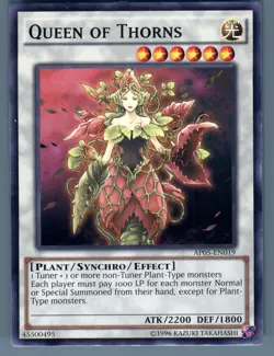 Yugioh Queen of Thorns Unlimited Edition AP05-EN019 Light Play Card - Image 1