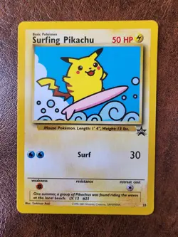 Surfing Pikachu #28 Black Star Promo WOTC Rare Pokemon Card - Image 1