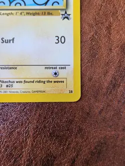 Surfing Pikachu #28 Black Star Promo WOTC Rare Pokemon Card - Image 5