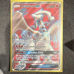 Reshiram GX Full Art Ultra Rare Holo 65/70 Dragon Majesty Pokemon TCG Card - Image 1