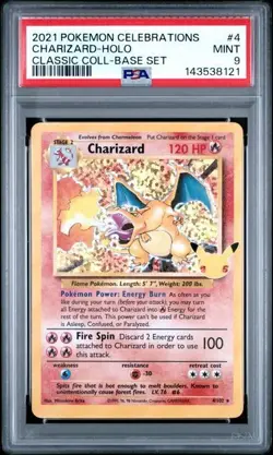 Charizard PSA 9 Celebrations Classic 4/102 Holo Base Set 2021 Pokemon Card - Image 1