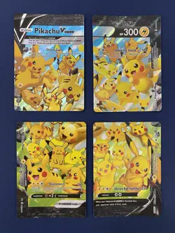 Pikachu V-Union SWSH 139 140 141 142 Set of 4 Black Star Promo Pokemon TCG Card - Image 1
