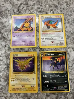 Pokemon First Edition Abra Base Set, Promo Dragonite, Jap Umbreon, Zappos Cards - Image 1