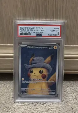 Pikachu with Gray Felt Hat SVP 085 Van Gogh Promo 2023 PSA 10 Gem Mint Card - Image 1