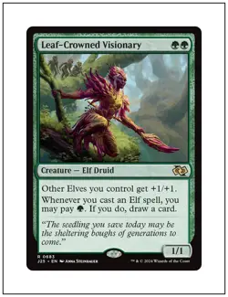 1x Leaf-Crowned Visionary, Foundations Jumpstart, Magic MTG NM - Image 1