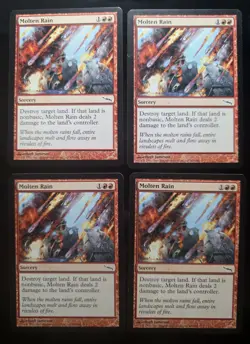 Molten Rain x4 Mirrodin 4x Playset Magic the Gathering MTG LP - Image 1