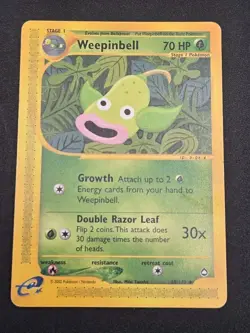 Weepinbell Aquapolis 65/147 Regular Uncommon WOTC Pokemon Card - Image 1