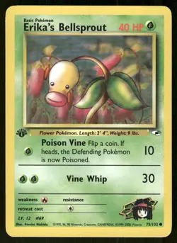 Pokemon Tcg Erika's Bellsprout [1st Edition] #75 Pokemon Gym Heroes LP - Image 1