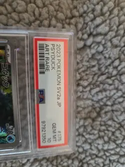 PSA 10 Pokemon TCG Psyduck Art Rare SV2a JP 175/165 GEM MT - Image 2