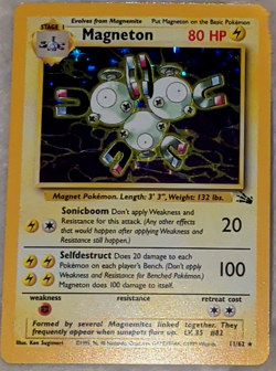 Magneton 11/62 Fossil Holo Rare Pokemon Card Base Set Unlimited - Near Mint - Image 1