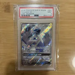 2018 Pokemon Sun & Moon Lost Thunder Lugia GX #207 Full Art Ultra Rare PSA 9 - Image 1