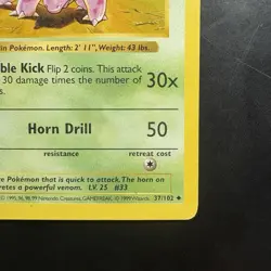 Pokemon Vintage 1st Edition Nidorino 037/102 Base Set (Shadowless) 1999 Wotc - Image 4