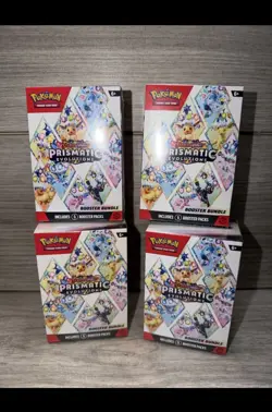 4 FACT. SEALED POKEMON TCG SCARLET VIOLET PRISMATIC EVOLUTIONS BOOSTER BUNDLE - Image 1