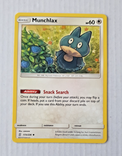 Pokemon TCG Unified Minds - Munchlax 173/236 Non-Holo Uncommon (2019) NM - Image 1