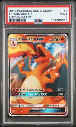 CHARIZARD GX #9 PSA 9 • 2019 POKEMON SUN & MOON HIDDEN FATES 8343 - Image 1