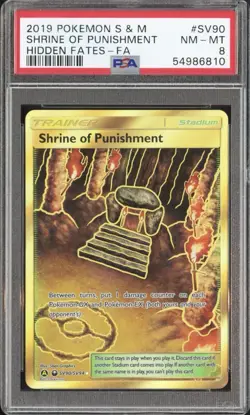PSA 8 2019 POKEMON SUN & MOON HIDDEN FATES #SV90 SHRINE OF PUNISHMENT - Image 1