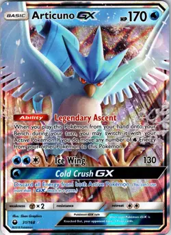 Articuno GX 31/168 SM - Celestial Storm Pokemon LP Holo - Image 1