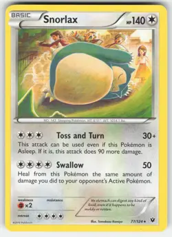 Snorlax 77/124 Rare Fates Collide Pokemon LP - Image 1