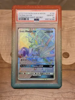 PSA 10 Dialga GX Secret Rare Forbidden Light Pokemon 138/131 (Guard Included) - Image 1