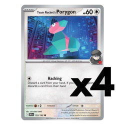 4x Team Rocket's Porygon - 153/182 - SV10: Destined Rivals Pokemon Playset x4 - Image 1
