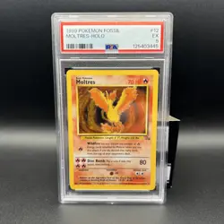 1999 POKEMON FOSSIL #12 MOLTRES-HOLO PSA 5 - Image 1