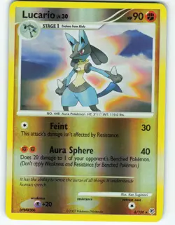 Lucario - Reverse Holo - 6/130 Diamond & Pearl - Pokemon TCG - 2007 - Image 1