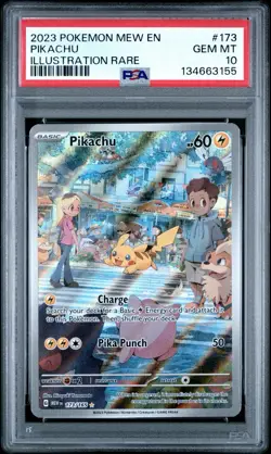 2023 Pokemon TCG 151 Pikachu Illustration Rare 173/165 PSA 10 - Image 1