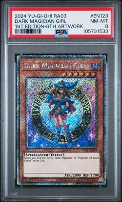 2024 YU-GI-OH! RA03-QUARTER CENTURY BONANZA #EN123 DARK MAGICIAN GIRL PSA 8 - Image 1
