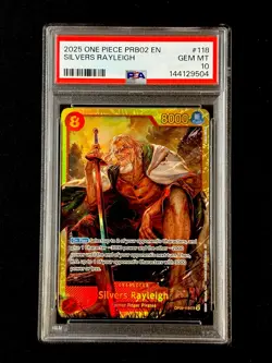 Silvers Rayleigh OP08-118 PSA 10 GEM MINT Parallel Secret Rare One Piece PRB02 - Image 1