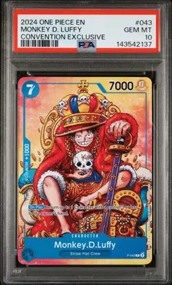 2024 ONE PIECE PROMOS CONVENTION EXCLUSIVE #043 MONKEY D. LUFFY PSA 10 - Image 1