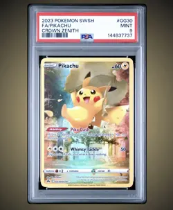 Pokemon Pikachu TCG Crown Zenith: Galarian Gallery Graded Card GG30/GG70 PSA9 - Image 1