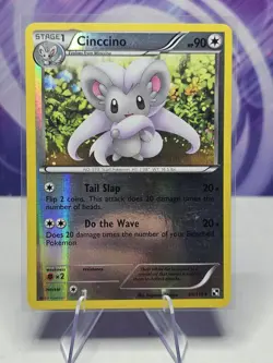 Cinccino 89/114 Black & White Reverse Holo Rare Pokemon Card LP - Image 1