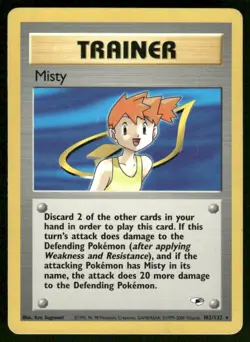 Pokemon Cards Misty 102/132 Unlimited Gym Heroes WOTC Rare MP - Image 1