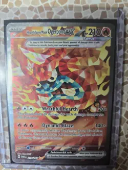Hearthflame Mask Ogerpon EX Holo Pokemon TCG Card 212/167 Twilight Masquerade - Image 2