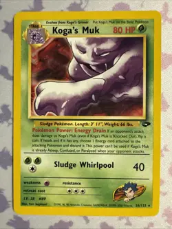 Koga’s Muk 26/132 Gym Challenge Unlimited 2000 Pokemon Card Rare NM - Image 1