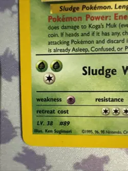 Koga’s Muk 26/132 Gym Challenge Unlimited 2000 Pokemon Card Rare NM - Image 5