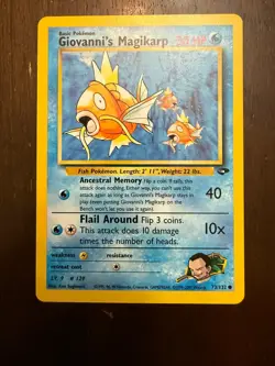 Giovanni's Magikarp Pokemon Card 73/132 Gym Challenge Unlimited NM Bill - Image 1