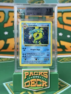 1999 Pokemon Base Set Shadowless Gyarados 6 Holo NEAR MINT+ BGS 7.5 - Image 1